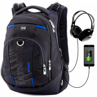 Рюкзак для мальчика SkyName 90-8806 Черный с синим