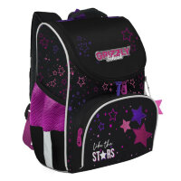 Ранец школьный с мешком для обуви Grizzly RAm-384-11 Звезды Черный