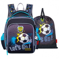 Рюкзак школьный с мешком для обуви Across ACR22-640-2 Футбол