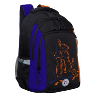 Рюкзак школьный для мальчика Grizzly RB-352-1 Синий - оранжевый