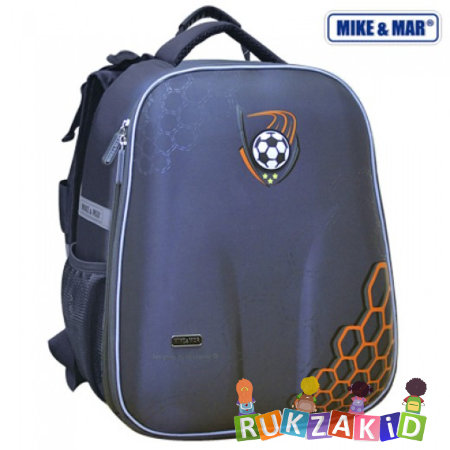Школьный рюкзак MikeMar 1008-87 Футбол Темно-серый/ оранжевый