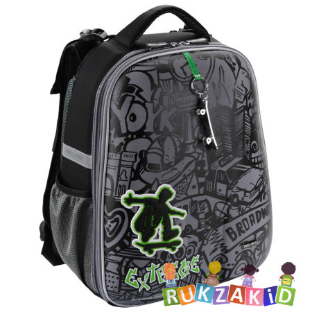 Рюкзак школьный Mike Mar 1008-138 Экстрим черный / серый / зеленый