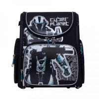 Формованный ранец для школы Grizzly RA-770-1 Cyber Planet Черный