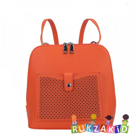 Рюкзак сумка женский ​из экокожи Ors Oro DS-0145 Оранжевый