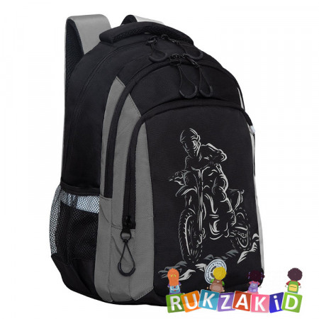 Рюкзак школьный для мальчика Grizzly RB-352-1 Серый - черный