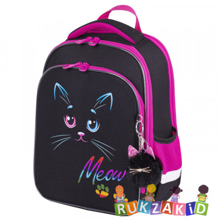 Ранец рюкзак школьный BRAUBERG QUADRO Black cat