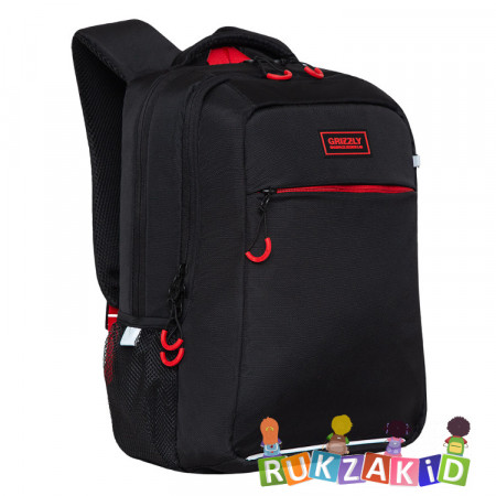 Рюкзак школьный Grizzly RB-156-1m Черный - красный
