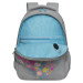 Рюкзак школьный Grizzly RG-360-2 Цветы Серый