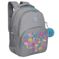 Рюкзак школьный Grizzly RG-360-2 Цветы Серый
