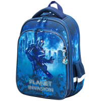 Ранец рюкзак школьный BRAUBERG QUADRO Planet invasion