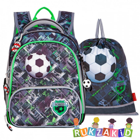 Ранец - рюкзак школьный с мешком для сменки Across ACR22-198-1 Футбол