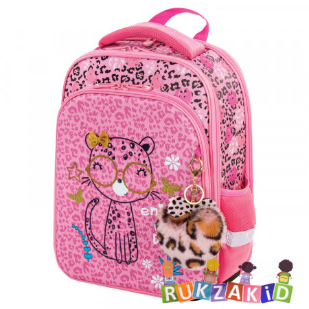 Ранец рюкзак школьный BRAUBERG QUADRO Pink leopard