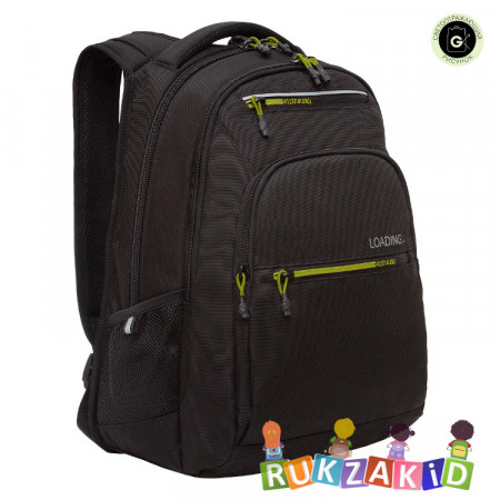 Рюкзак молодежный Grizzly RU-331-3 Черный - салатовый