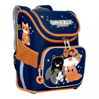Ранец рюкзак школьный Grizzly RAl-194-2 Котята Синий