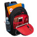 Рюкзак школьный для мальчика Grizzly RB-352-4 Черный - красный
