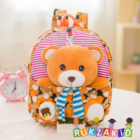Рюкзак детский для игрушек Happy Baby Мишка Оранжевый