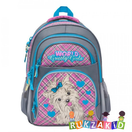 Рюкзак школьный Grizzly RG-865-3 Серый - жимолость