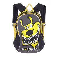 Детский рюкзак Grizzly с собачкой / Roller RS-547-3 черный - желтый