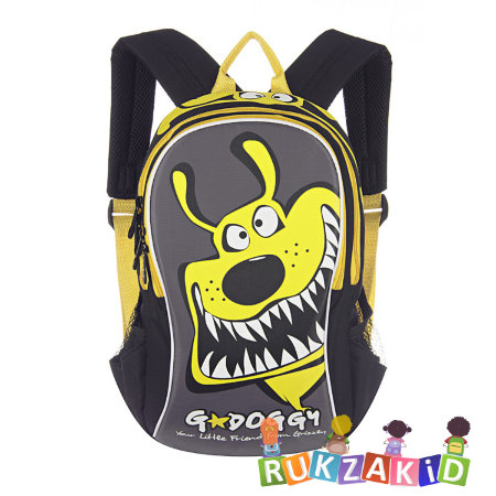 Детский рюкзак Grizzly с собачкой / Roller RS-547-3 черный - желтый