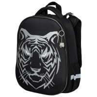 Ранец рюкзак школьный BRAUBERG SHINY Светящийся Tiger