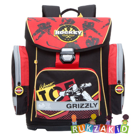 Ранец с замком Grizzly RA-675-3 Hockey Черный