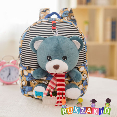 Рюкзак детский для игрушек Happy Baby Мишка Синий