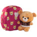 Детский рюкзачок с медвежонком розовый