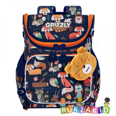 Ранец рюкзак школьный Grizzly RAl-194-6 Лесные животные