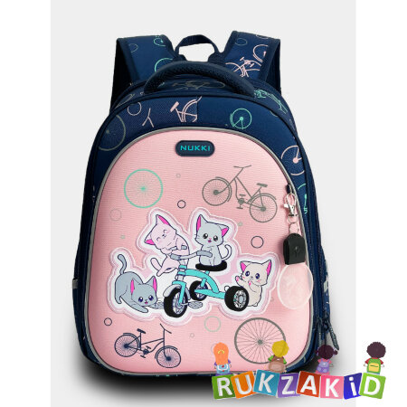 Ранец школьный с сумкой для обуви Nukki NK23G-9002 Синий Котики