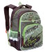 Рюкзак школьный Grizzly RB-632-1 коричневый - салатовый