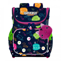 Ранец рюкзак школьный Grizzly RAl-194-7 Котики мяу