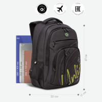 Рюкзак для ноутбука Grizzly RU-336-2 Черный - салатовый