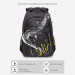 Рюкзак молодежный Grizzly RU-336-2 Черный - салатовый
