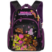 Рюкзак школьный для девочки Grizzly RG-662-1 черный