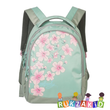 Школьный рюкзак для девочки Grizzly RG-661-1 серо-голубой