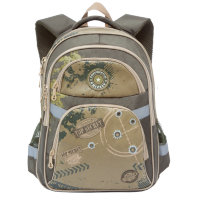 Рюкзак школьный Grizzly RB-629-2 Болотный - бежевый