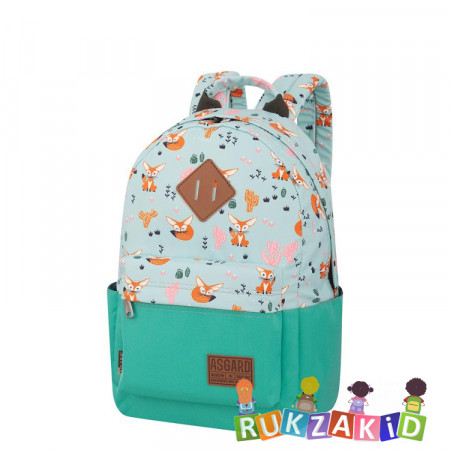 Молодежный рюкзак Asgard Р-5333 Дизайн Зеленый - Лисички мята