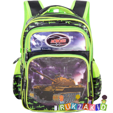 Школьный портфель для мальчика Across 311441 Танк