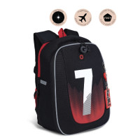 Ранец рюкзак школьный Grizzly RAf-293-5 Черный - красный