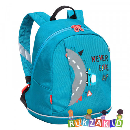 Рюкзак детский с машинкой Grizzly RK-282-1 Джинсовый