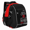Рюкзак школьный с мешком для обуви Grizzly RB-258-1 Черный - красный
