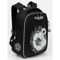 Ранец рюкзак школьный Grizzly RAf-393-4 Черный - серый