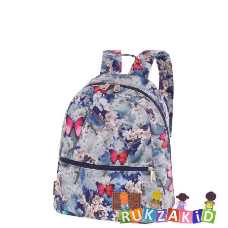Молодежный мини рюкзак Asgard Р-5722 Бабочки Цветы синий-серый