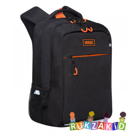Рюкзак школьный Grizzly RB-156-1m Черный - оранжевый