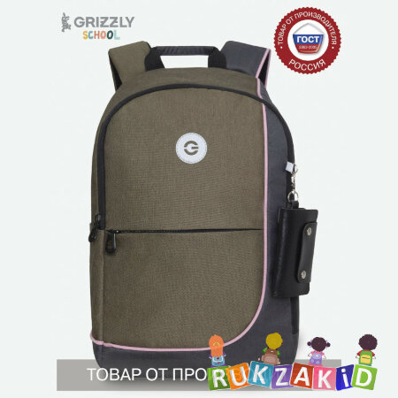 Рюкзак молодежный Grizzly RD-345-2 Хаки - черный