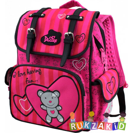 Рюкзак школьный DeLune 52-01 Медвежонок Розовый