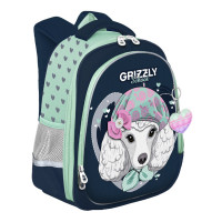Ранец школьный Grizzly RAz-286-13 Собака Темно синий - мятный