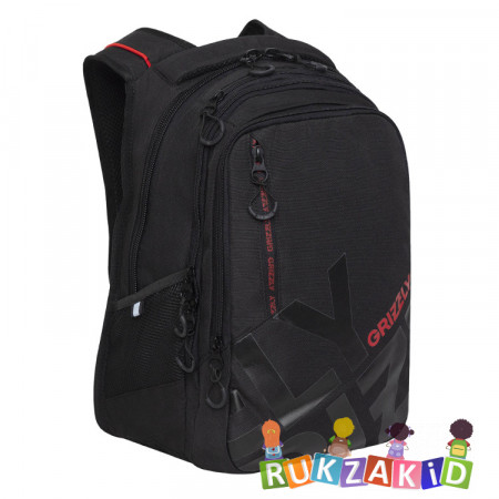 Рюкзак школьный Grizzly RU-338-2 Черный - красный
