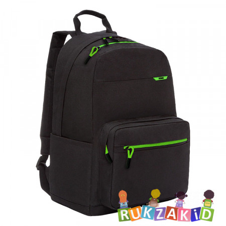 Рюкзак молодежный Grizzly RQL-118-3 Черный - салатовый