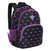 Рюкзак школьный Grizzly RG-360-5 Черный - лаванда